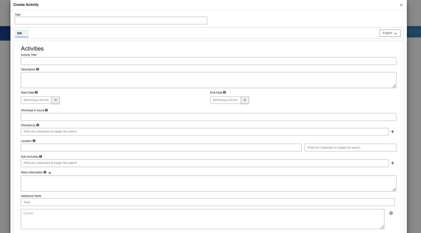 Screenshot of the Activity Tab